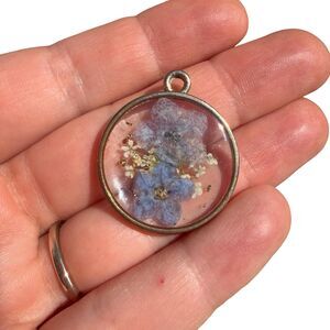 Vintage Jewelry Dried Flower Pendant Floral Necklace Dried Flower Jewelry